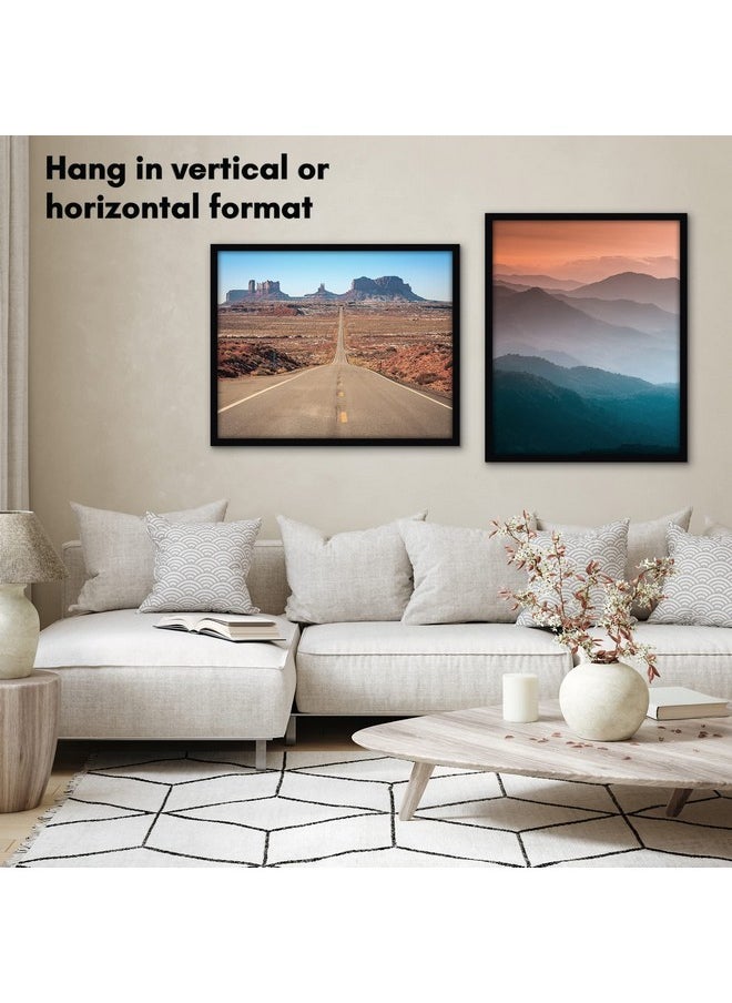 Americanflat - Americanflat 24x30 Picture Frame with Polished Plexiglass - Black Picture Frame - Wide Photo Frames Made of Engineered Wood for Vertical or Horizontal Wall Display - Epic Collection - Black - Image 1