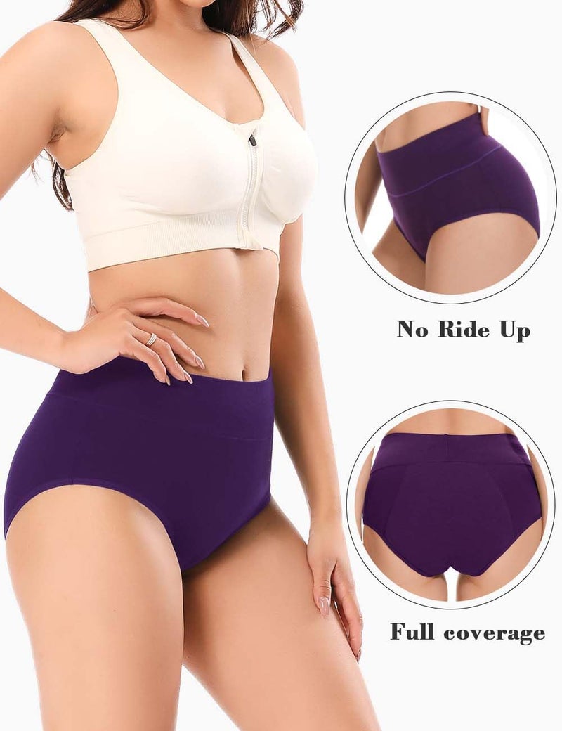 Molasus Incontinence Underwear for Women High Absorbency Period Leakproof Cotton Underwear Heavy Flow Menstrual Protective Panties Bladder Control Briefs 3 Pack,Multicolor,X-Large - Image 3