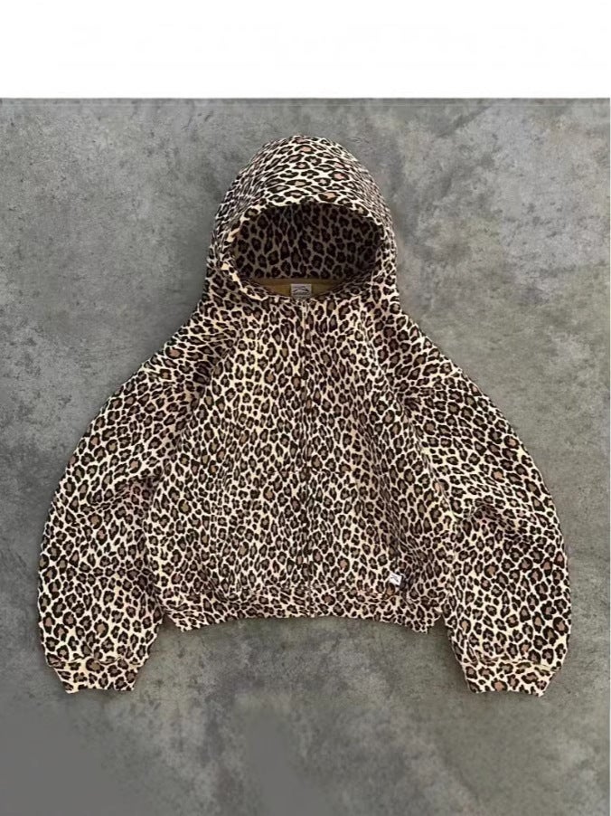 Style Fashionable Women'S Sweatshirt Round Neck Dropped Shoulder Sleeves Branch Leopard Print 3D Digital Printing - Image 4