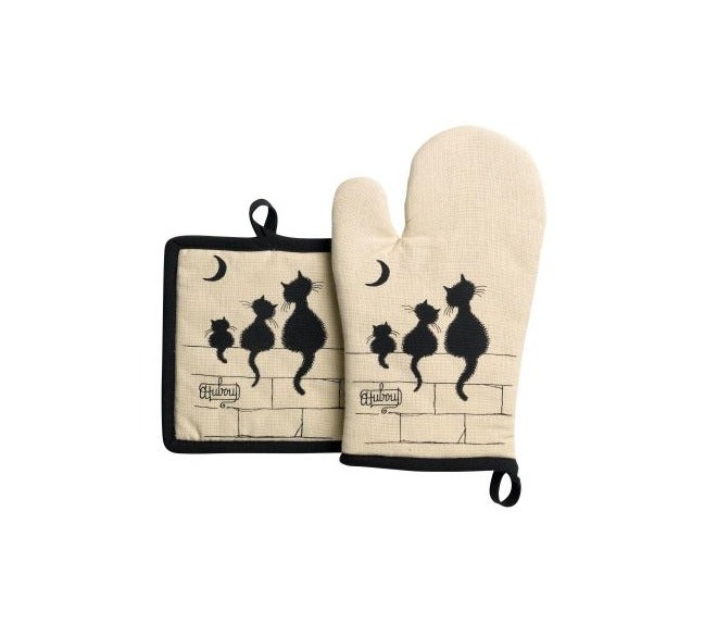 Dubout Cat Baking Glove & Potholder Set of 2