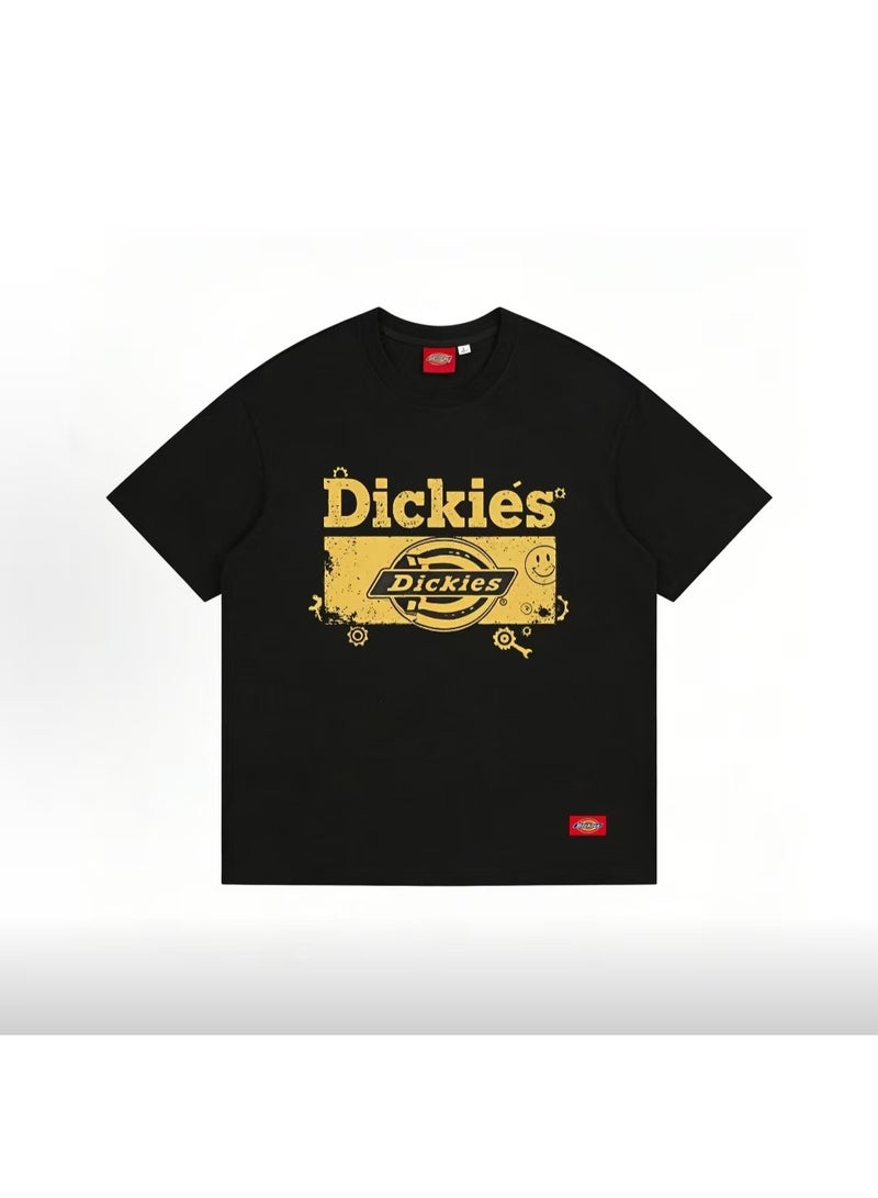 Dickies Yellow Distressed Gear Print Black T-Shirt Size 5XL - Image 2