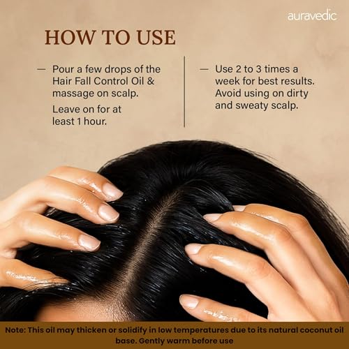Auravedic Hair Fall Control Oil | Ayurvedic Blend with Bhringraj, Amla, Licorice & Sandalwood | Reduces Hair Fall, Thinning & Breakage | 3.38 Fl Oz (100ml) - Image 5