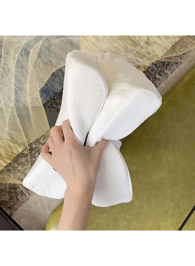 وسادة دعم عنقية بيضاء ومريحة من ألياف البوليستر لمن ينامون على الجانب بقياس 11.81 × 19.69 بوصة - Image 4