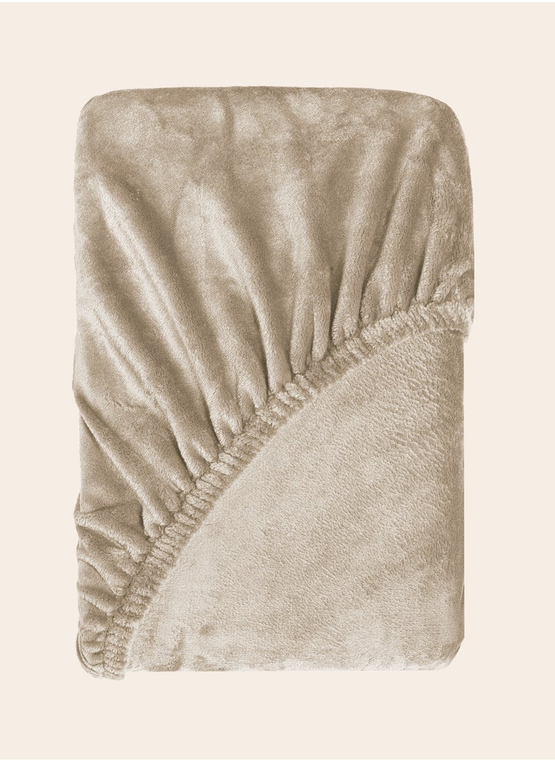 مورانو ملاءة مخملية ملائمة 160 × 200 × 25 سم - بيج  - Image 3