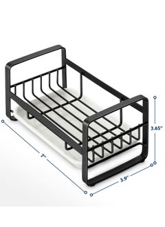 KASTWAVE Kitchen Sink Sponge Holder, 304 Stainless Steel Sink Caddy Organizer with Removable Drip Tray, Kitchen Countertop Dish Soap Holder, not Including Dispenser and Brush, Black  - Image 5