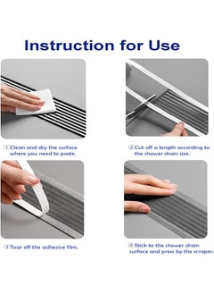 Generic Shower Drain Hair Catcher Mesh Sticker, Shower Drain Hair Catcher Cutable Shower Drain Hair Catcher With Cleaning Shovel For Bathroom Kitchen Sink  - Image 3