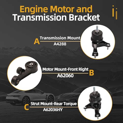 JAVOUKA 3pcs Engine Motor Mount and Transmission Mount Compatible with Lexus ES350 2007-2012 V6 3.5L OE A4288,A62060 Front Right Motor Mount Transmission Mount Rear Torque Strut Mount - Image 4