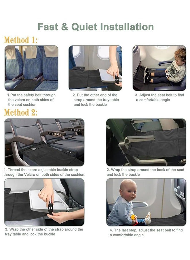 meayul Airplane Bed for Toddler, Portable Airplane Seat Child Extender Bed Travel Aircraft for Leg Rest Kids Lying Down Baby Travel Essentials Flight Sleep - Image 3