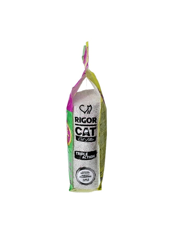 RIGOR Cat Litter 10Liter Baby Powder Scented TRIPLE ACTION - Image 3