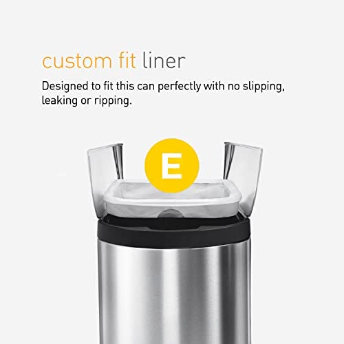 simplehuman Code E 60 Count, Dispenser Pack Custom Fit Liners, Drawstring Trash Bags, 20 Liter / 5.3 Gallon, White - Image 4