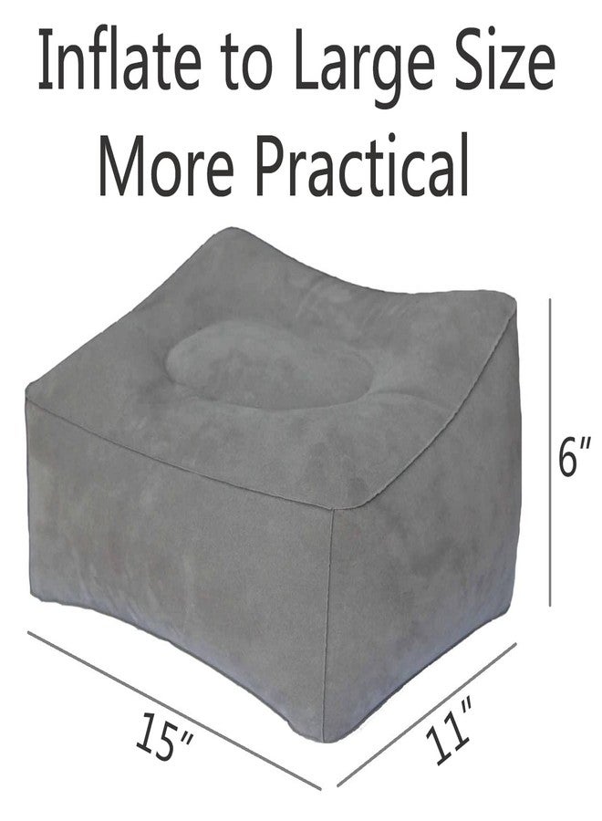 MYFON Inflatable Travel Pillow, Inflatable Travel Foot Rest Pillow, Leg Rest Pillow for Cars, Home, Office, Trains, Airplane, Grey - Image 2