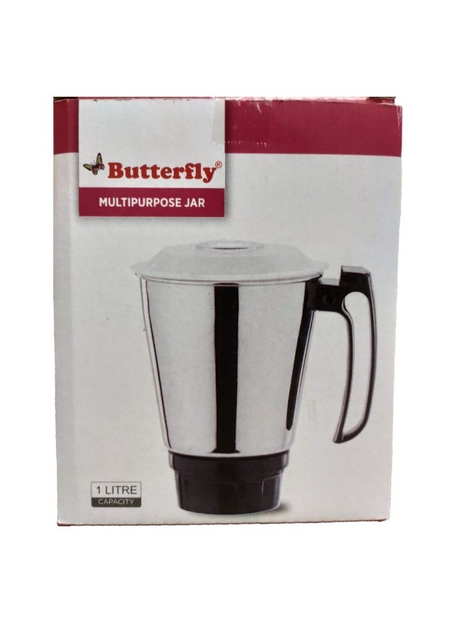 Butterfly Stainless Steel Multipurpose Jar - 1 Liter, Black - Image 1