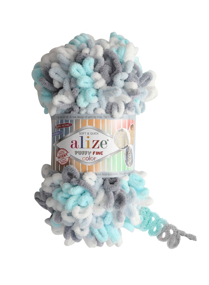ALIZE 5 Pcs Set Of Alize Puffy Fine Small Loop Color Yarn Turkey 5939