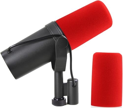 LEFXMOPHY SM7B Windscreen for Shure SM7B SM7dB Vocal Microphone RK345 Replacement Pop filter, Noise-cancellation Windsock Cover Red Foam Cover - Image 2