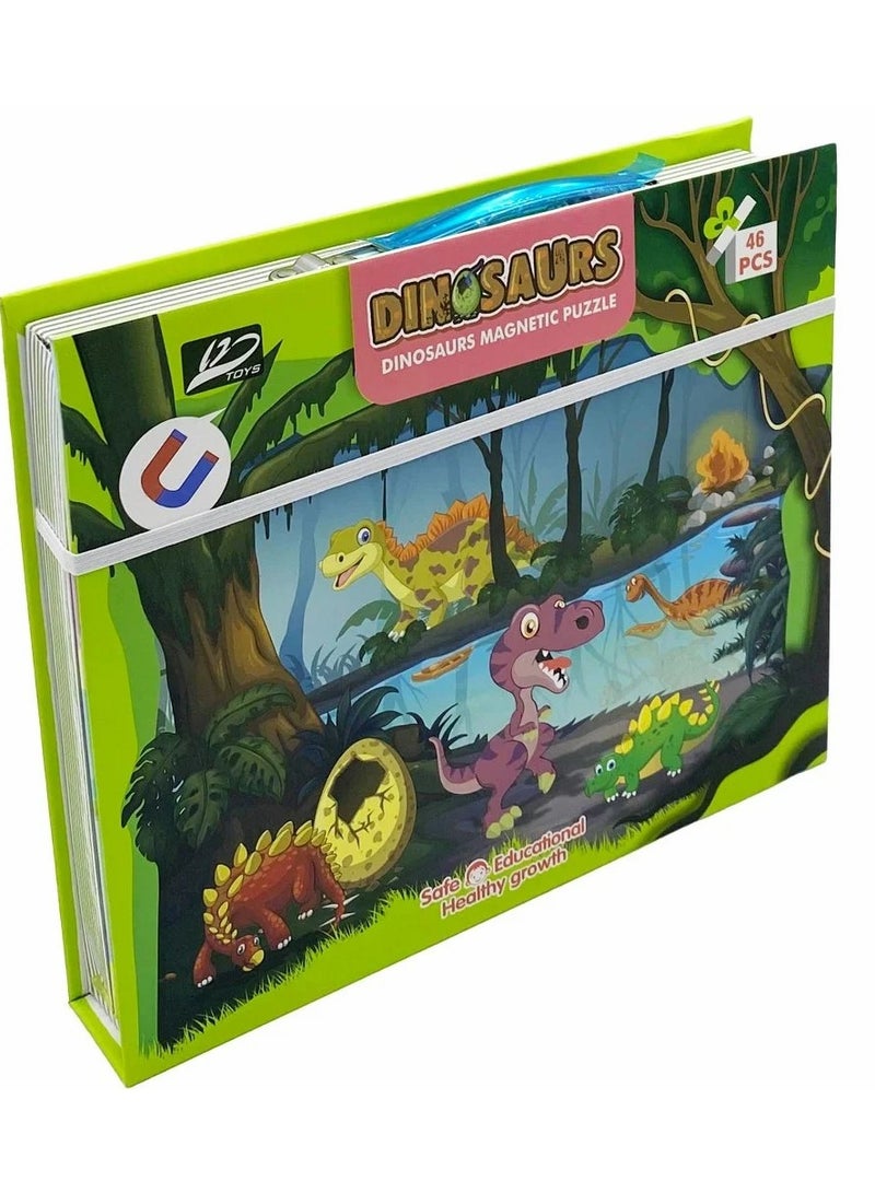 Dinosaur Puzzle Box – 46 Magnetic Pieces | Fun Educational Toy for Kids  - Image 1