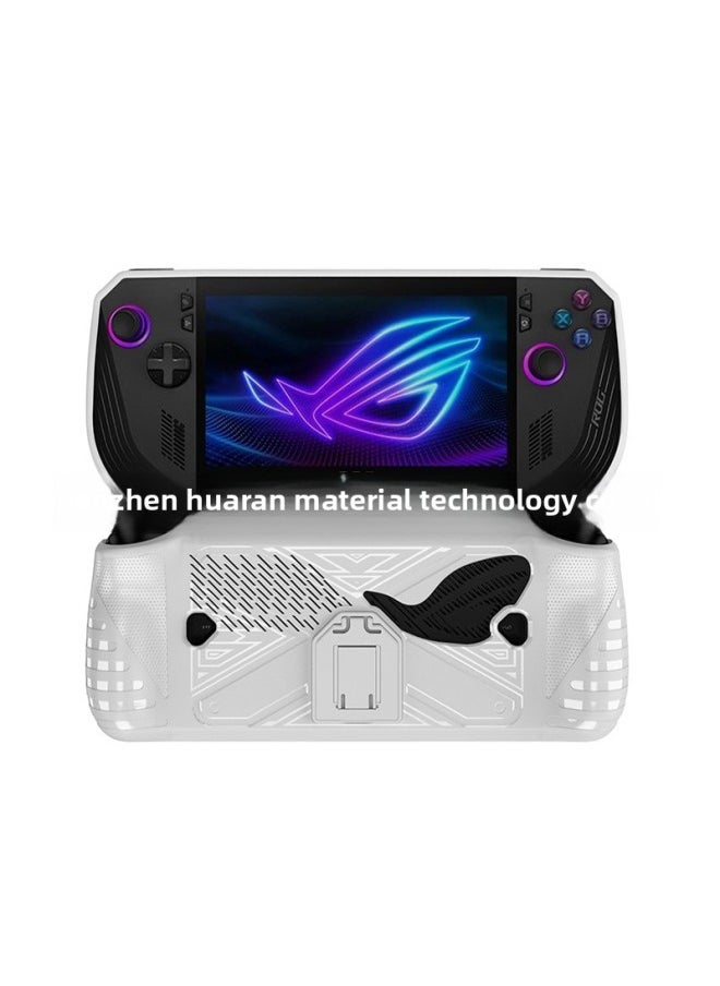 For ASUS ROG ALLY X Game Handset Protective Cover Ally X With Stand TPU Soft Rubber Protective Case-Product Color:White-Model:Rog Ally X