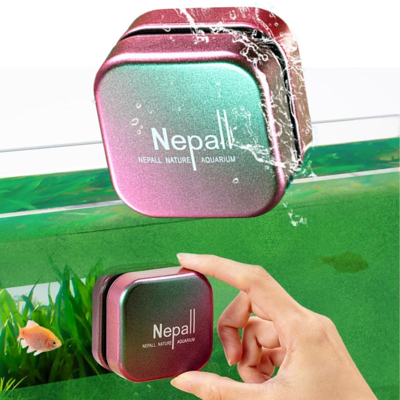 VAYINATO Nepall Premium Gradient Colour Scratch Proof Aquarium Fish Tank Magnetic Cleaner | Floating Type Algea Scrapper | No Need to Wet Your Hands for Fish Tank Cleaning (Large | 6CM | Works Upto 12MM) - Image 1