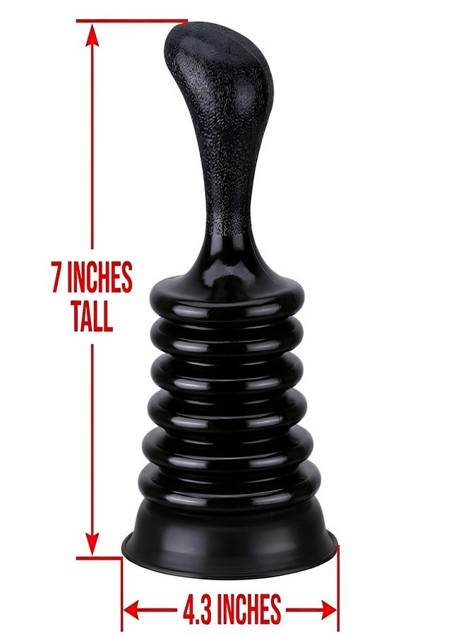 Bexter Mini Sink Plunger for Kitchen & Bathroom Drains, Powerful Bellows Clog Remover, Commercial Style Plumbing Tool for Sink, Bathtub & Shower, Compact Size, Black - Image 2