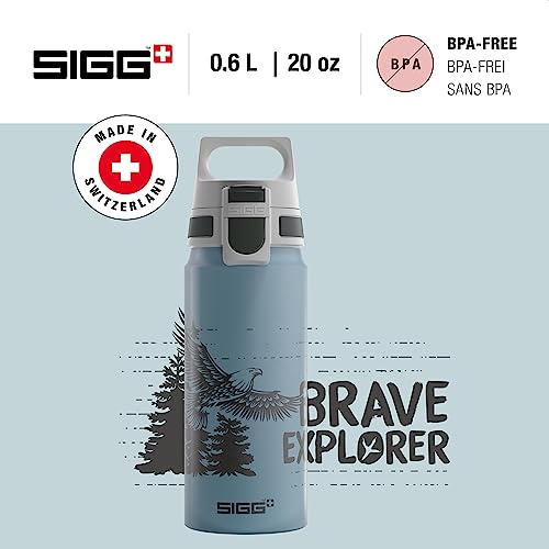 Sigg Aluminium Kids Water Bottle WMB ONE Brave Eagle Suitable For Carbonated Beverages Leakproof Lightweight BPA Free Climate Neutral Certified Light Blue 20 Oz - Image 3