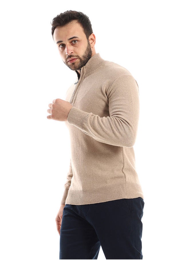 Andora - سترة بيج محبوكة بأكمام طويلة - Image 1