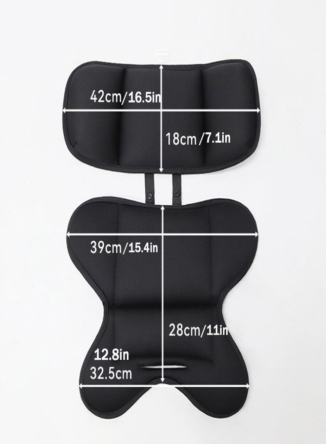 PandaEar Universal Stroller Pad, Breathable & Adjustable Car Seat Liner, Non-Slip Infant Pushchair Pad for Fits Strollers, Car Seat (Black) - Image 3