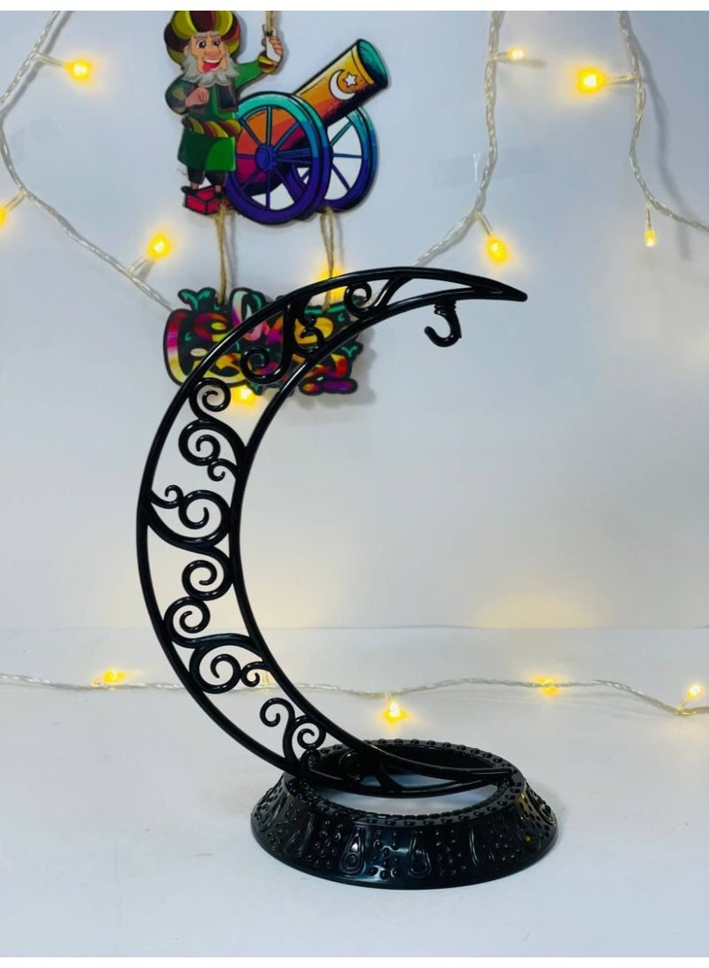 Ramadan hanging stand for hanging a lantern. Black color. Very clean plastic material. Size: 25 cm - Image 1