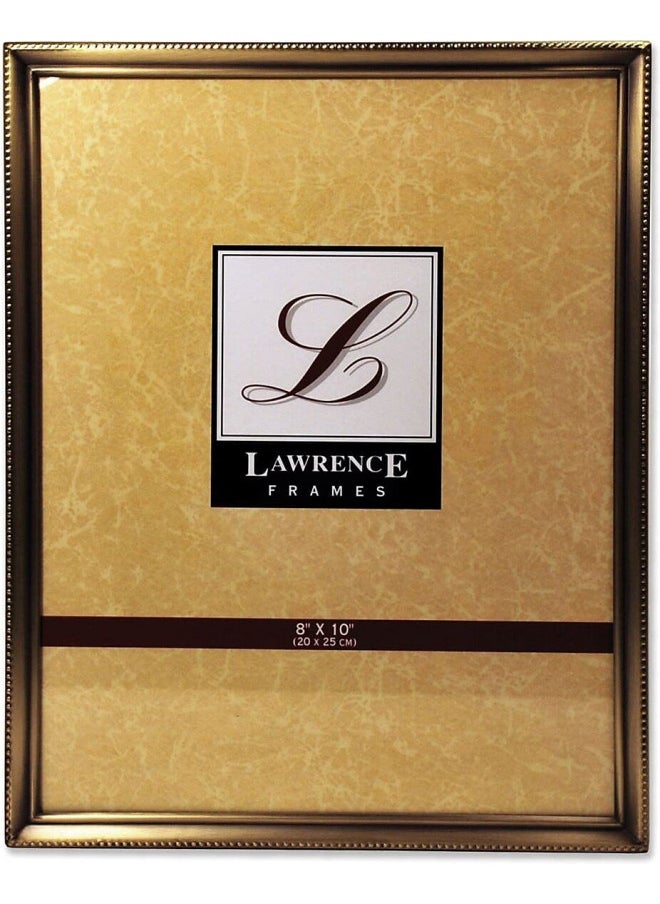 Lawrence Frames Lawrence Frames Bead Border Design, 8x10, Satin Gold 