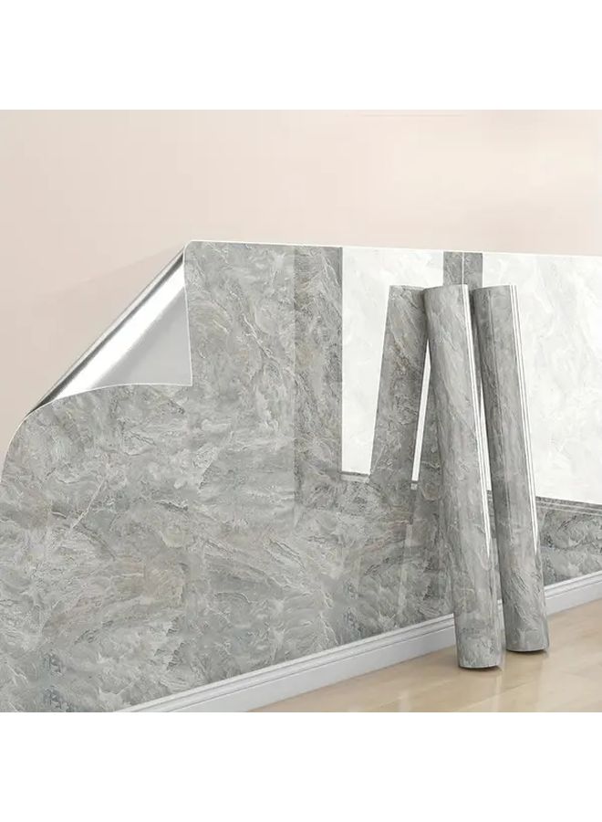 Gray Marble Self Adhesive Wallpaper 15 75 Inch Wide Heat Oil Resistant Easy Installation - Image 4
