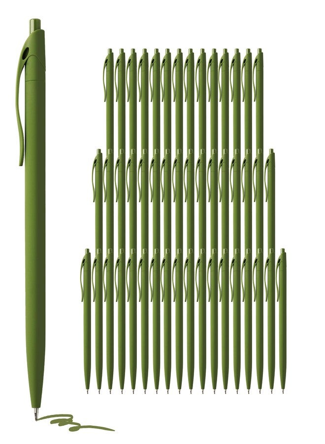 deegtran Pens Bulk, 50 Pack No Bleed Sage Green Click Pen, Wholesale Retractable Ballpoint Pens, Pens Medium Point, Smooth Ink Pen, 1.0MM Sage Green - Image 1