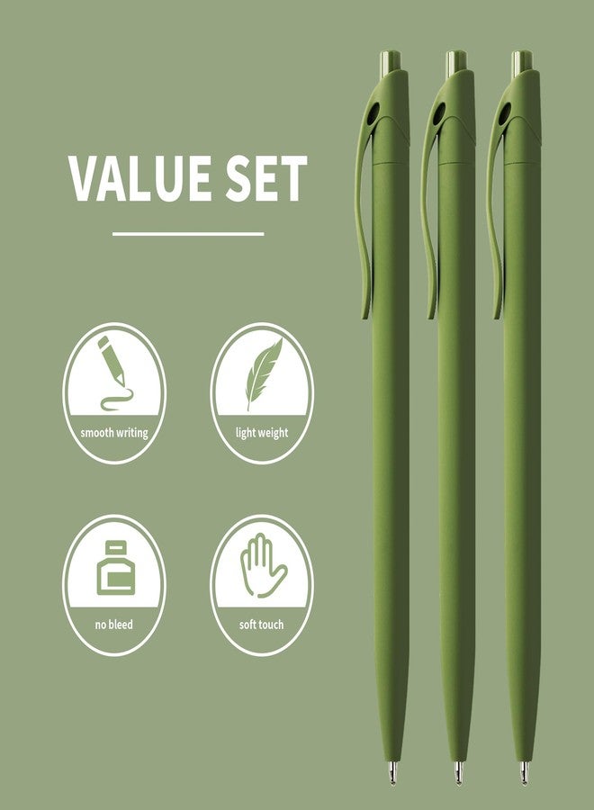 deegtran Pens Bulk, 50 Pack No Bleed Sage Green Click Pen, Wholesale Retractable Ballpoint Pens, Pens Medium Point, Smooth Ink Pen, 1.0MM Sage Green - Image 2