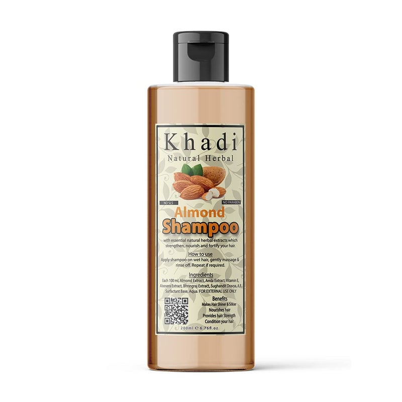 Khadi Natural Herbal Khadi Natural Herbal Almond Shampoo And Conditioner Combo Promotes Hair Growth Controls Hair Fall 200ml - Image 2