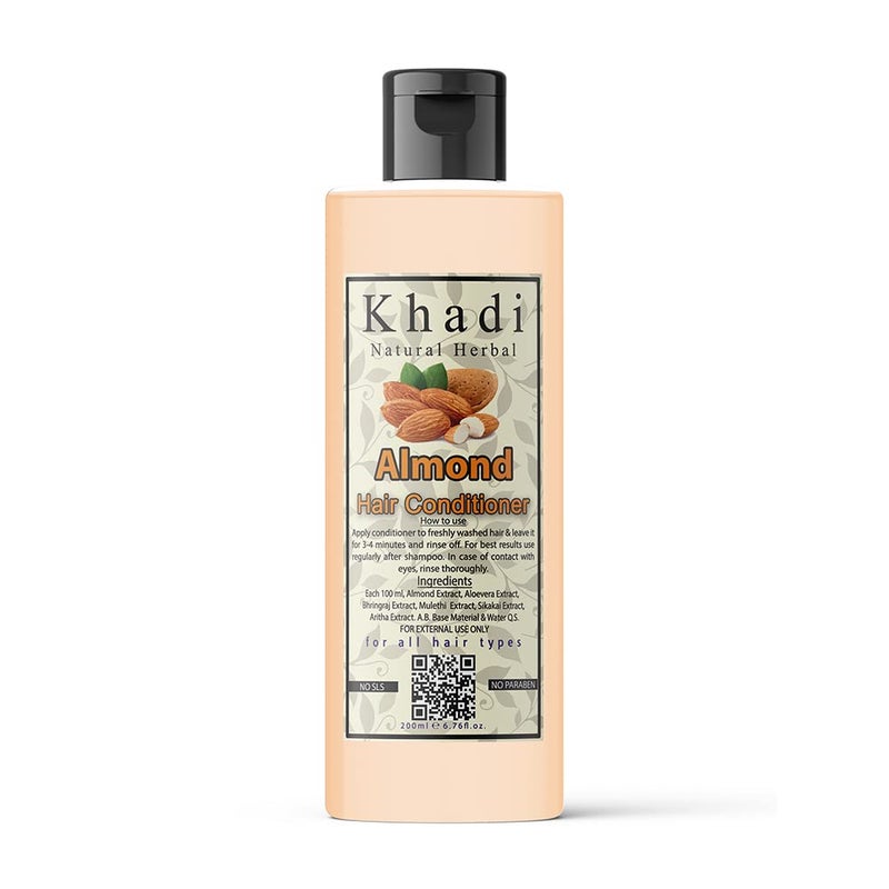 Khadi Natural Herbal Khadi Natural Herbal Almond Shampoo And Conditioner Combo Promotes Hair Growth Controls Hair Fall 200ml - Image 3