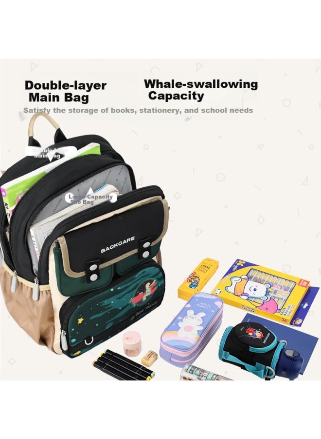 Back Care School Bag For Primary School Students, Children's Ultra-lightweight Ergonomic Backpack For Girls, Spine Protection School Bag B24-160a - Image 3