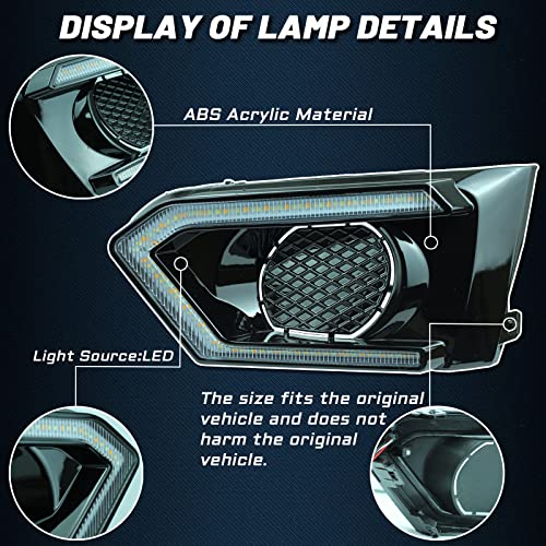 GEEGEETOP مصباح ضباب أمامي LED بتقنية Switchback باللونين الأبيض والعنبر من GEEGEETOP متوافق مع نيسان ألتيما 2019-2022 S SR SV SL بلاتينيوم - Image 3