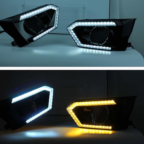 GEEGEETOP مصباح ضباب أمامي LED بتقنية Switchback باللونين الأبيض والعنبر من GEEGEETOP متوافق مع نيسان ألتيما 2019-2022 S SR SV SL بلاتينيوم - Image 5