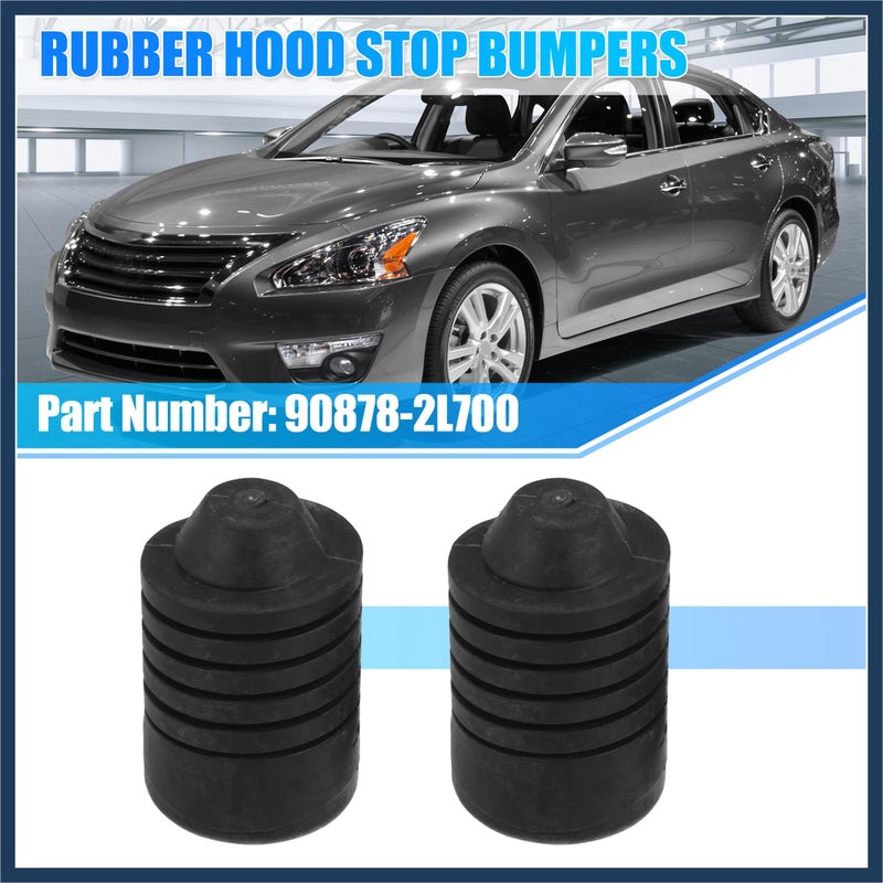 Generic INFINAUTO 2Pcs Hood Rubber Bumper, Bonnet Spin Hood Bumper Stops Cushion Stoppers Black Rubber for Nissan Altima 1996-2006 for Nissan Xterra 1996-2006 Stylish Design  - Image 2