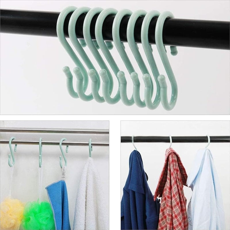40 Pack Light Blue S Shaped Hooks Reusable Hangers for Kitchen Bathroom Closet - Image 4