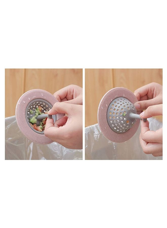 Silicone Hair Catcher Sink Strainer Filter Shower Cover Pink - Image 4