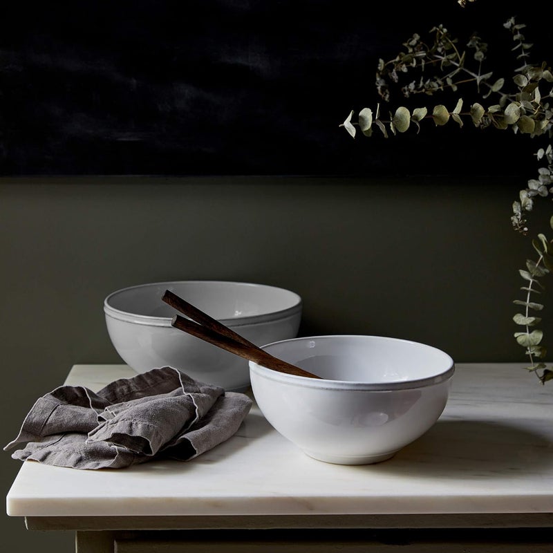 Costa Nova Ceramic Stoneware 95 x 45 96 oz Serving Bowl  Friso Collection White  Microwave  Dishwasher Safe Dinnerware  Food Safe Glazing  Restaurant Quality Serveware - Image 5