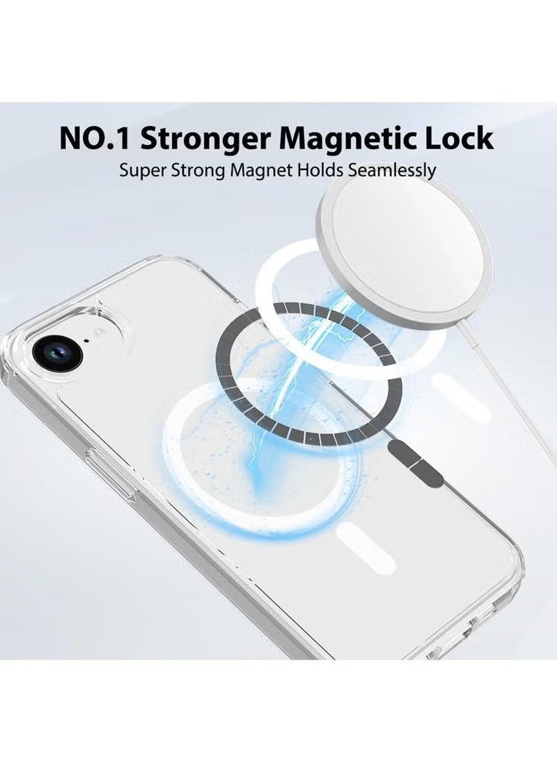 JAJEEK Compatible with iPhone 16E Case – Grade Drop Tested Shockproof Clear Magnetic Protective Cover – Transparent Anti-Scratch TPU Back with Strong Magnet Ring – Slim Fit, Durable, and MagSafe-Compatible Case for iPhone 16E – Crystal Clear Finish - Image 4