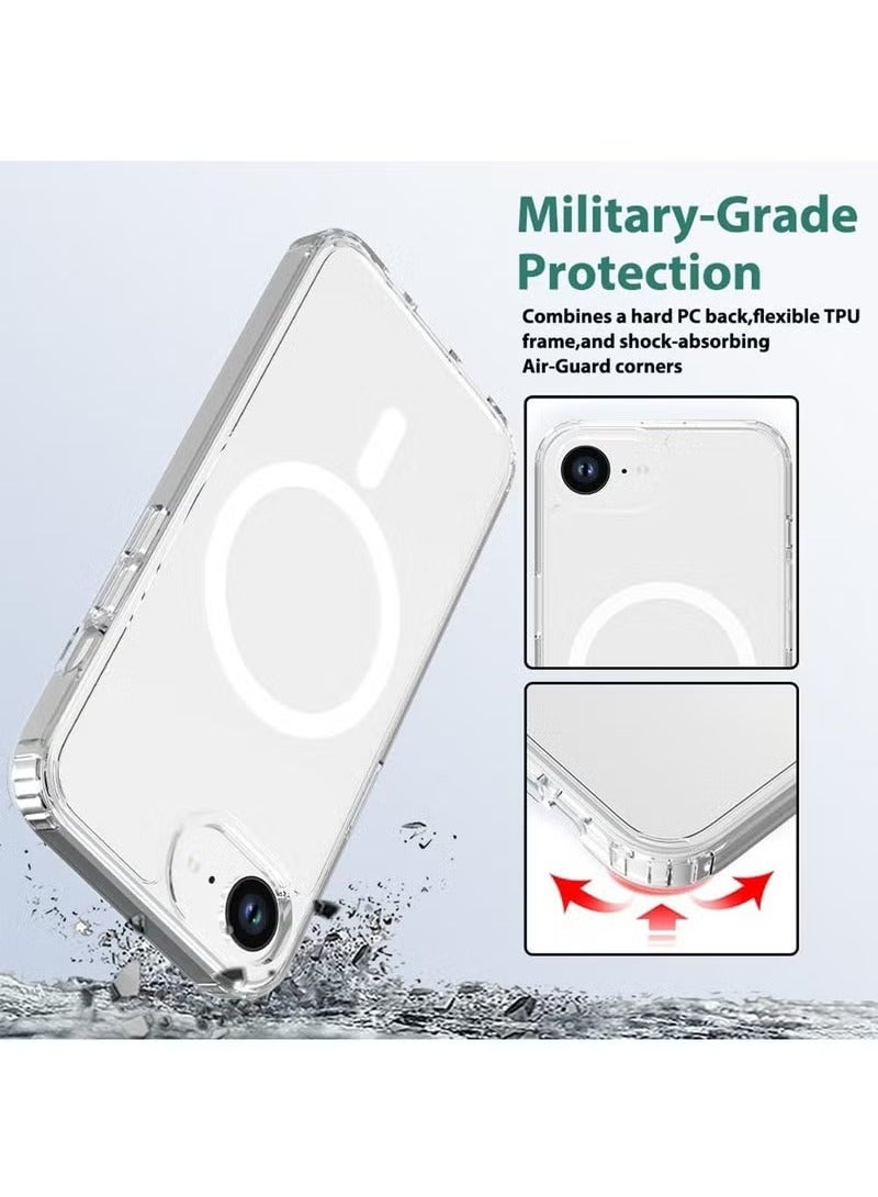 JAJEEK Compatible with iPhone 16E Case – Grade Drop Tested Shockproof Clear Magnetic Protective Cover – Transparent Anti-Scratch TPU Back with Strong Magnet Ring – Slim Fit, Durable, and MagSafe-Compatible Case for iPhone 16E – Crystal Clear Finish - Image 2