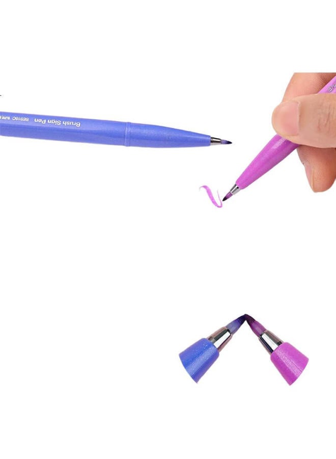 Pentel Colorful Soft Brush Pen, Elastic Tip Water-Based Pen, For Journaling, Letters, And Greeting Cards, Ses15C Orange Yellow/Single Pen - Image 3