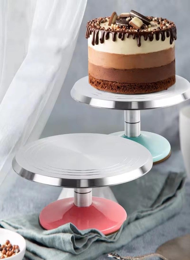 SHOAIB Detachable 12inch Cake Decorating Turntable with 1M, 2D, 2F, R11 Nozzles & 100-pcs Piping Bags 360° Rotating Metal Cake Stand for Cake Piping & Frosting (Green) - Image 4