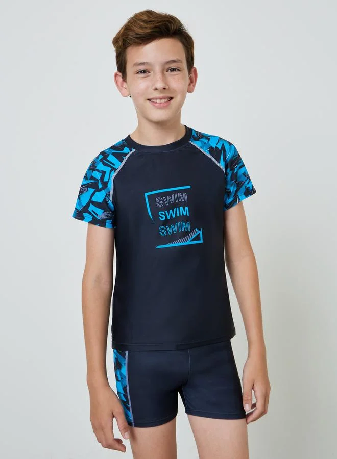 Styli Teen Boys 3-Piece Swim T-Shirt, Shorts and Cap Set
