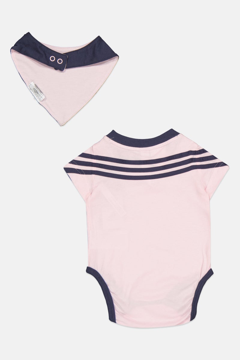 Adidas طقم رومبر وبيبي من علامه تجارية للبنات الصغيرات 2 قطعة، وردي - Image 2