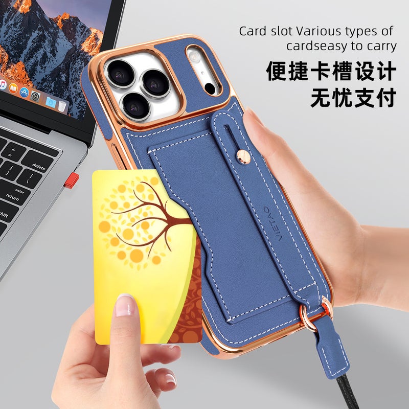 iPhone 16 Plus Case TPU for iPhone 16 16 Plus 16 Pro 16 Pro Max with Kickstand and Lanyard and Full Coverage and Card Holder in Green - Image 4