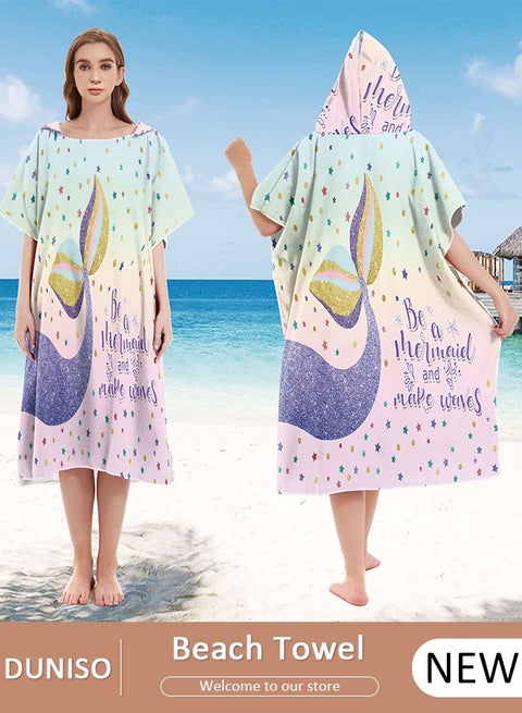 Beach Changing Towel Surf Poncho Robe,Swim Towel Hooded Surf Poncho for Adults,Light Weight Compact Microfibre Changing Wetsuit for Women and Men,Surfing Swimming Bathing