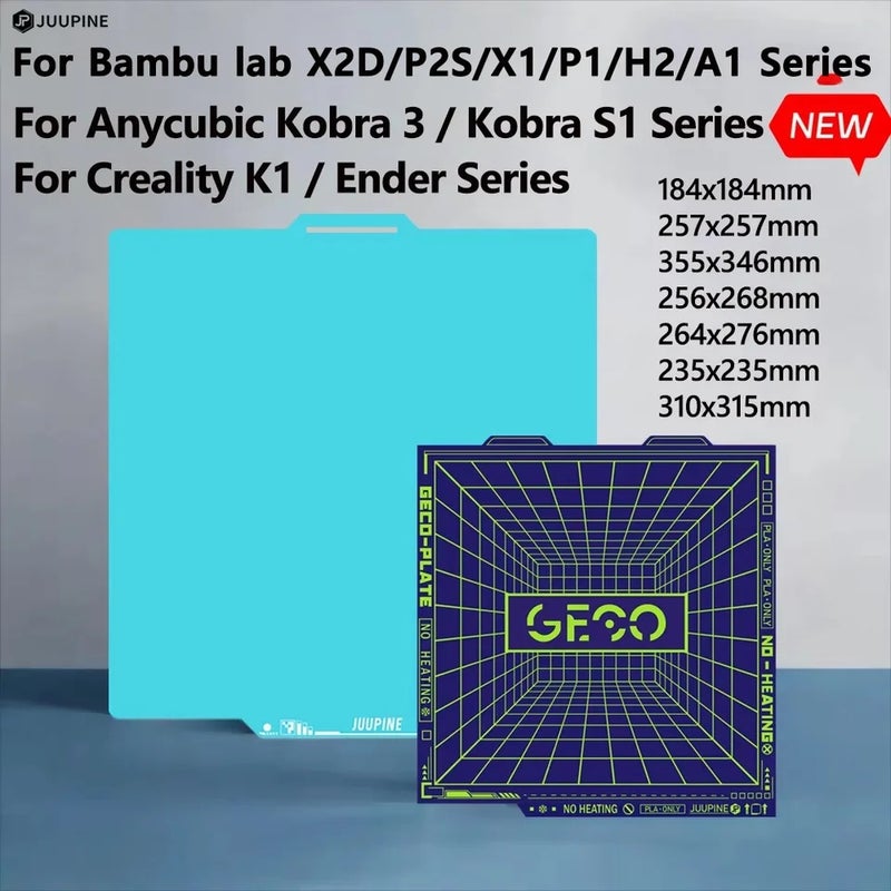 SAHVAIM PLA Geco Cold Build Plate for Bambu Lab X1C A1 P1 H2D Creality K1 Anycubic Kobra, Snapmaker U1 - Image 2