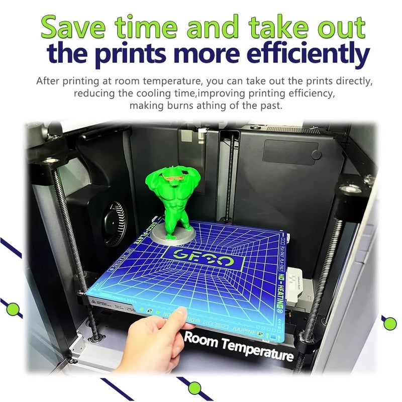 SAHVAIM PLA Geco Cold Build Plate for Bambu Lab X1C A1 P1 H2D Creality K1 Anycubic Kobra, Snapmaker U1 - Image 3