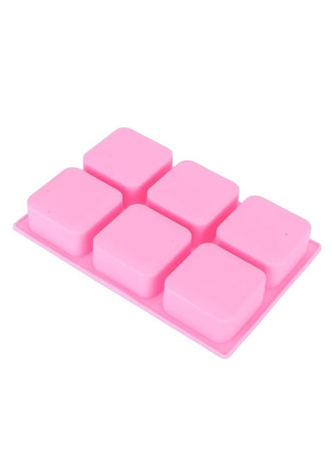 Silicone Square, Soap Chocolate Making Tool, 6‑Grid Cake Mould for Baking with Water and Boil First, Easy to, Flexible for Oven Refrigerator